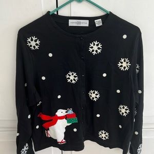 Skating Polar Bear Cotton Button Top